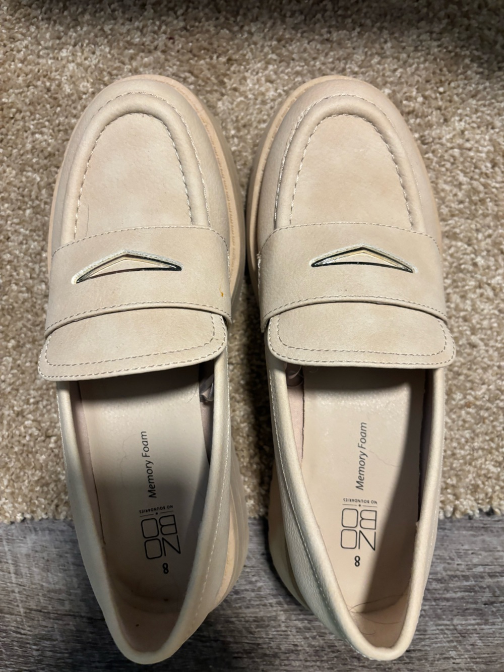 Light Beige Memory Foam Loafers